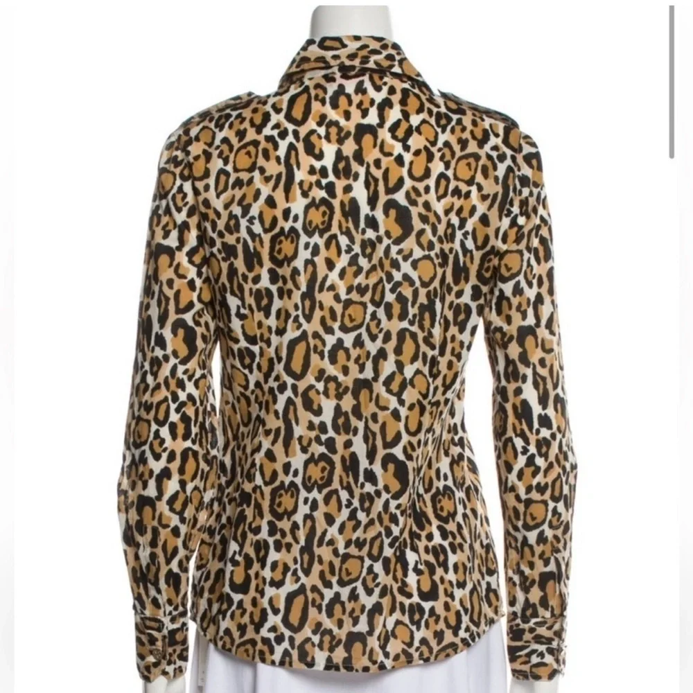Tory Burch leopard print shirt Sz2